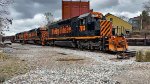 WE 7013 now shoves the empties into Rock Cut Siding.